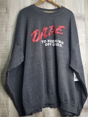 Forever 21 DARE Graphic Crewneck Sweatshirt - Charcoal Gray. NWT 2X 3X
